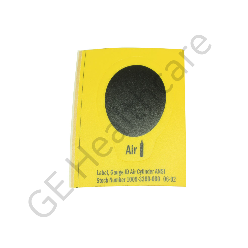 Label Gauge ID Yellow/Black Air Cylinder ANSI