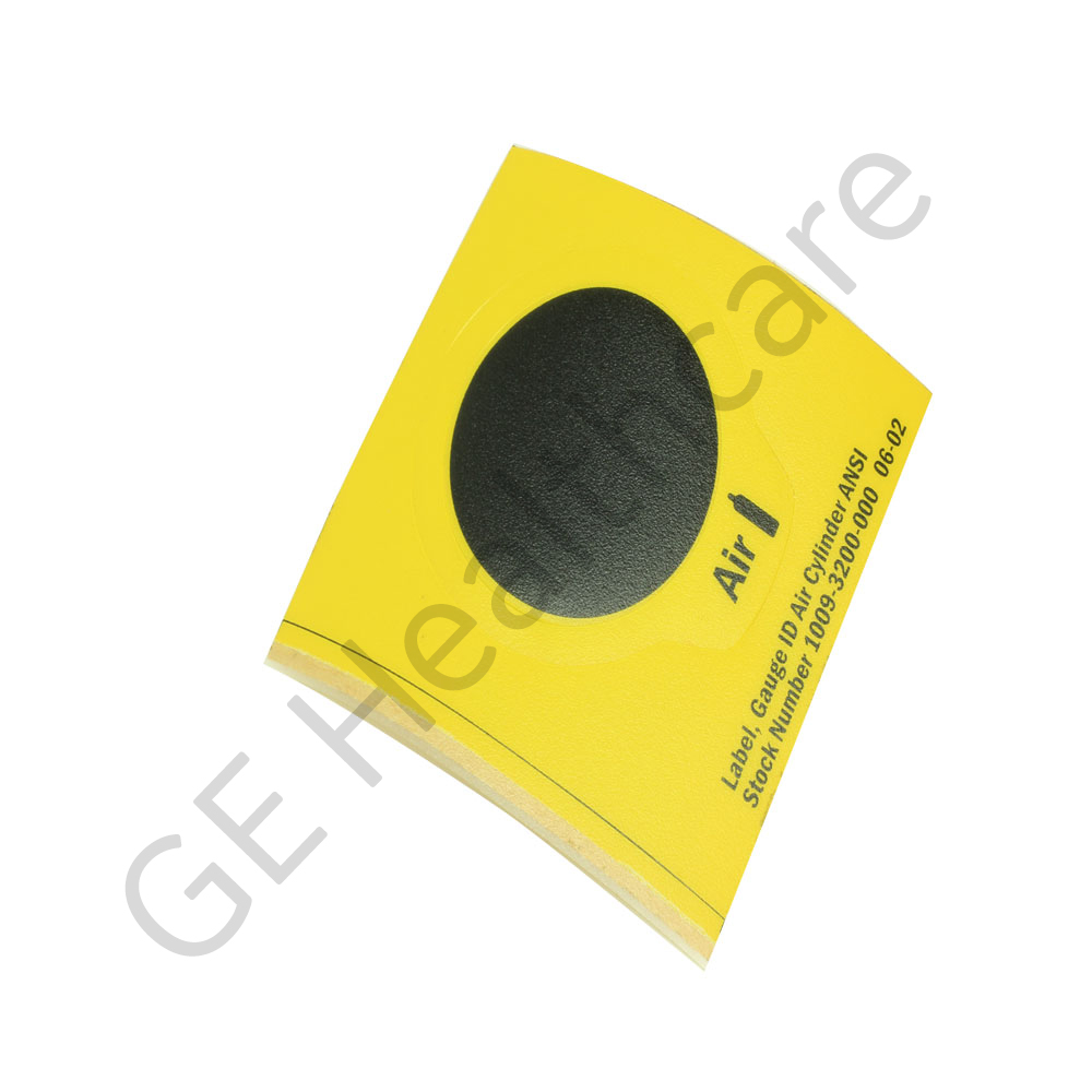 Label Gauge ID Yellow/Black Air Cylinder ANSI