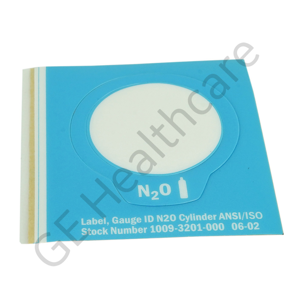 Label Gauge ID Blue/White N2O Cylinder ANSI/ISO